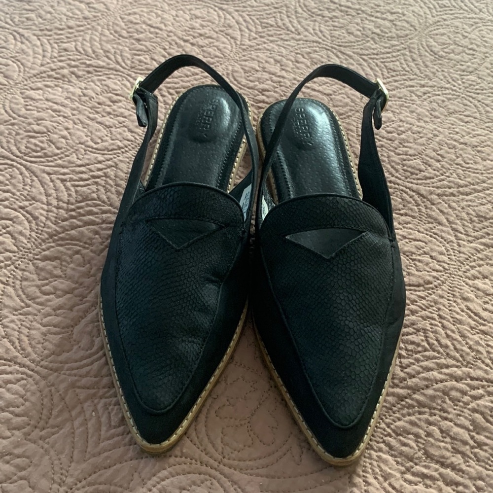 Sperry Black “Saybrook” Slingback Shoes Size 11